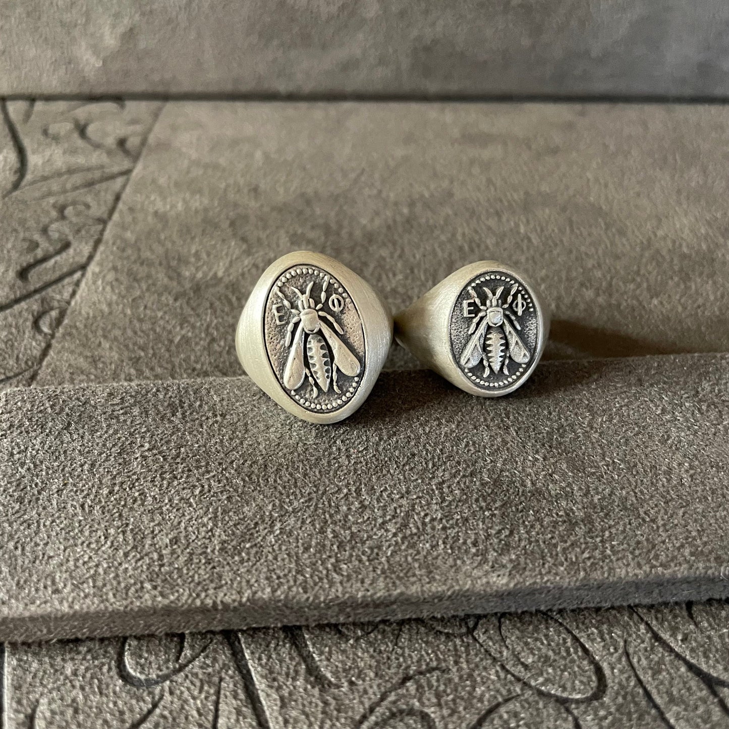 Sterling Silver Bee Signet Ring