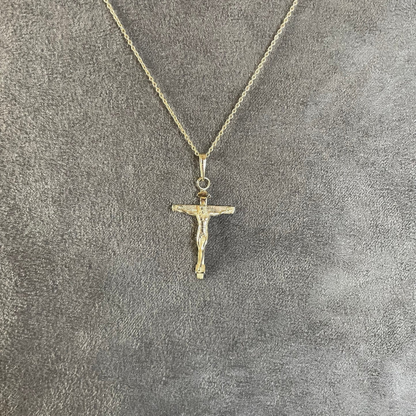 14K Real Gold Jesus Cross Necklace