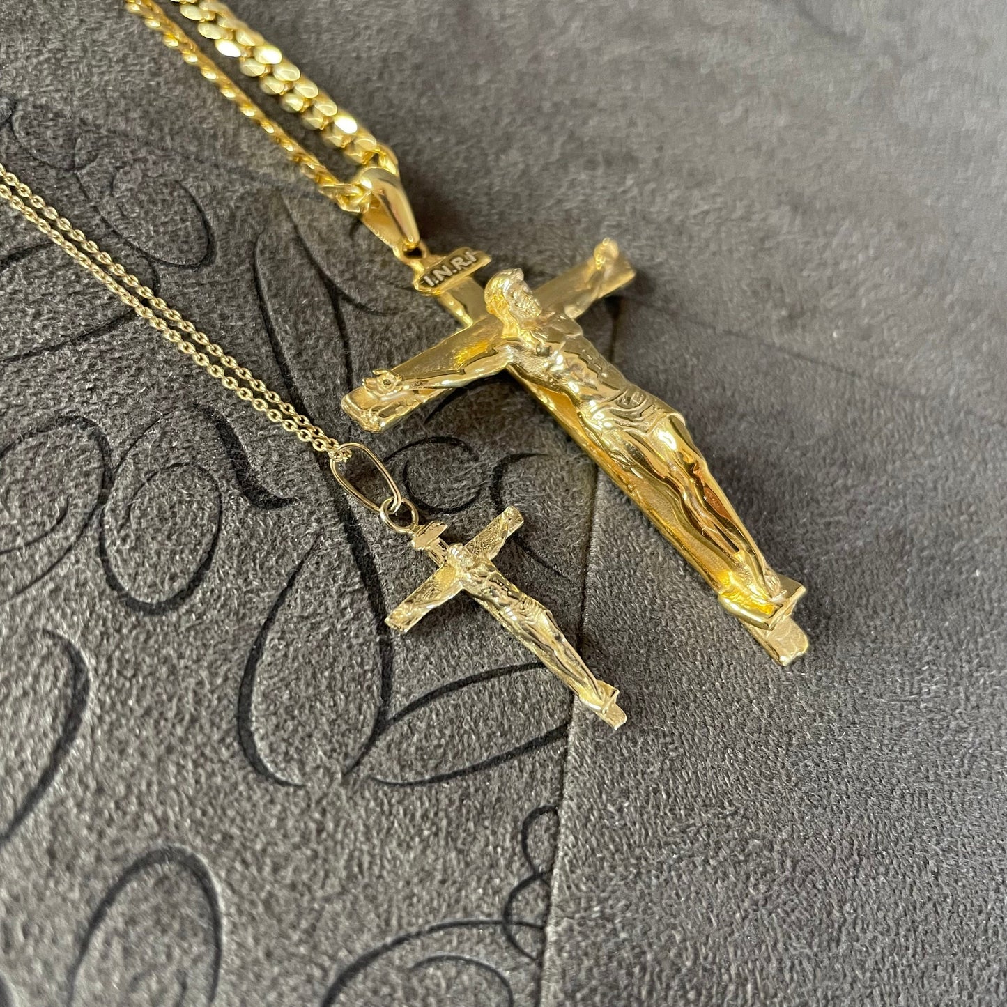 14K Real Gold Jesus Cross Necklace