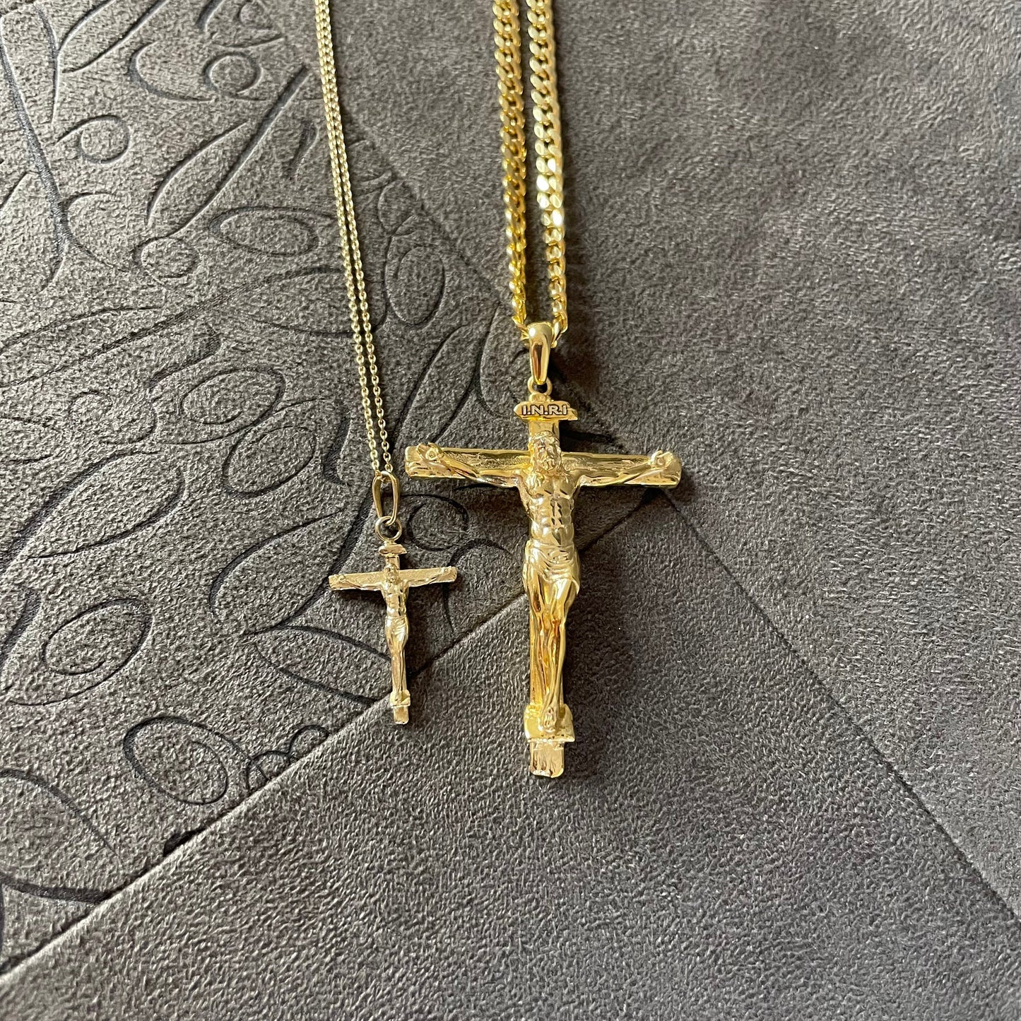 14K Real Gold Jesus Cross Necklace