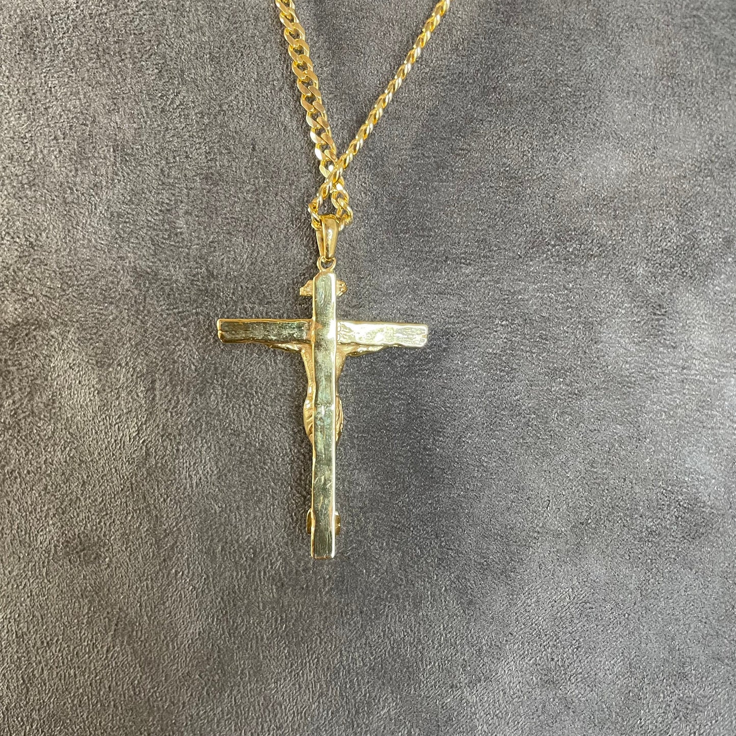 14K Real Gold Jesus Cross Necklace