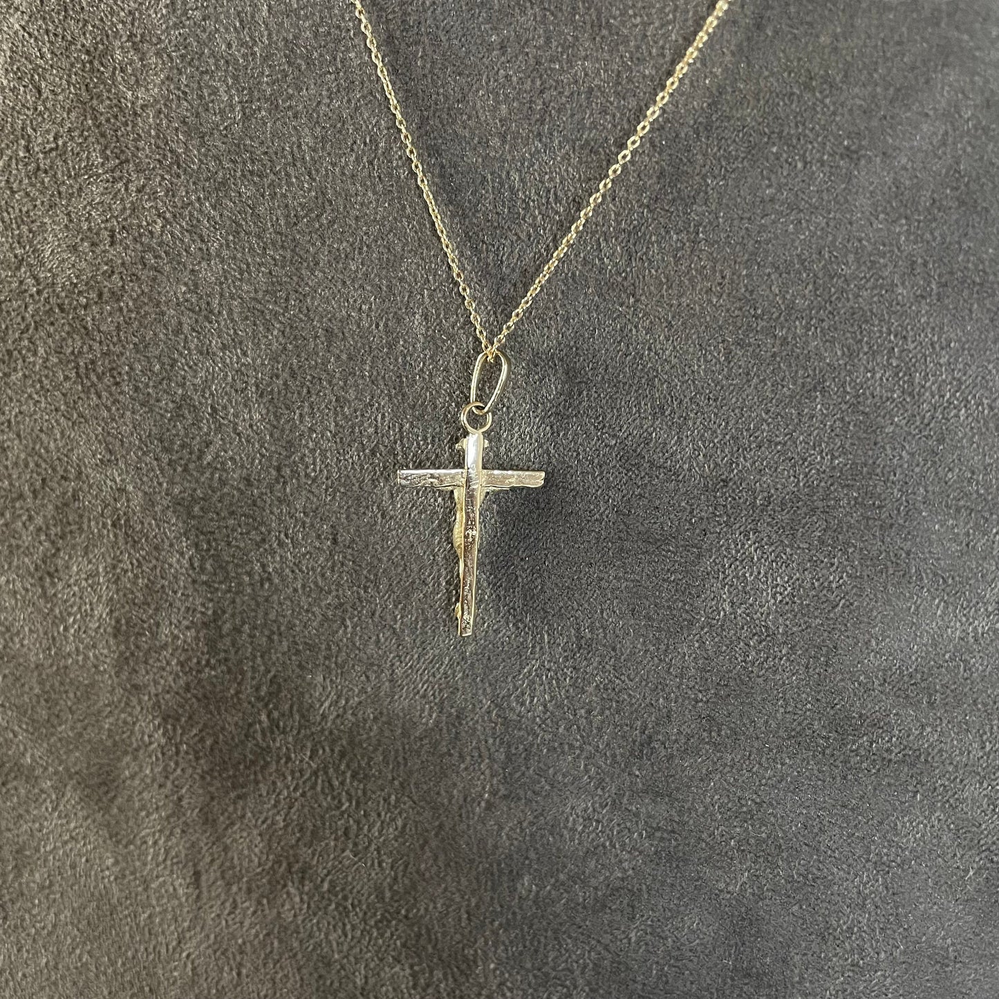 14K Real Gold Jesus Cross Necklace