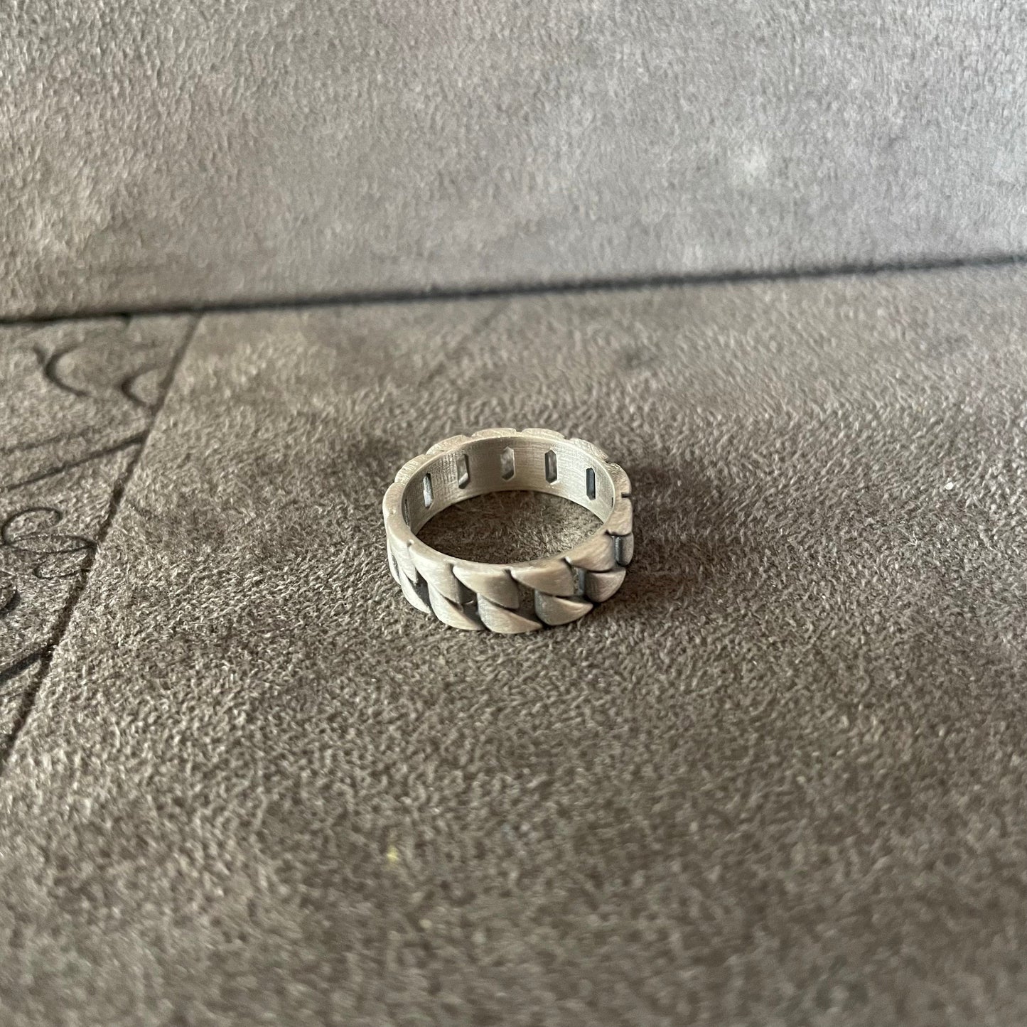 Cuban Chain Ring, Sterling Silver Cuban Wedding Band Ring, Unisex Band Ring, Anniversary Gift, Bridesmaids Gift, Teen Birthday Present