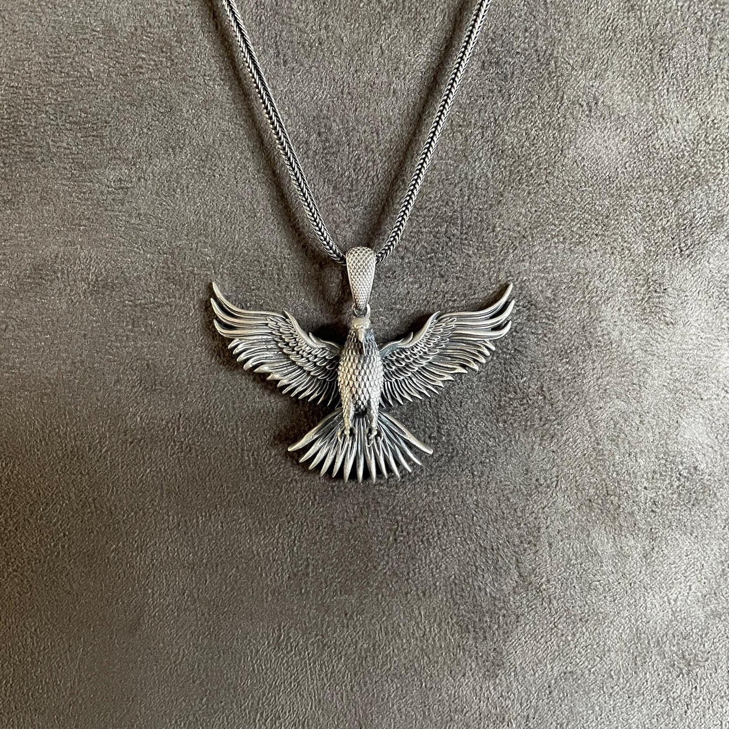 Eagle Pendant, Sterling Silver American Eagle Necklace, Handmade Men Jewelry, Animal Lover Gift, Animal Jewelry, Eagle Birthday Gift