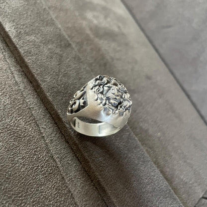 Fleur De Lis Ring, Sterling Silver Lion Ring, Baroque Elegance, Leo Zodiac Ring, Fidget Ring Men, Personalized Gift, Handmade Jewelry