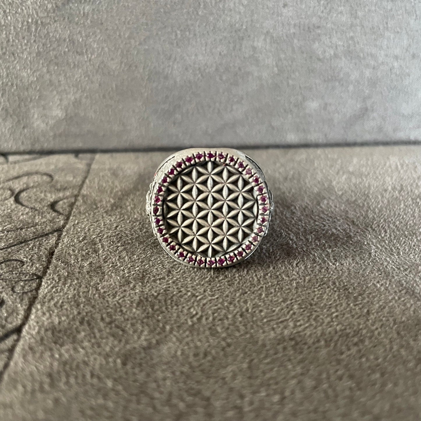 Flower of Life Vitruvien Ring, Sterling Silver Leonardo Da Vinci's Art Ring, Engagement Gifts For Couples, Engraved Mens Wedding Band