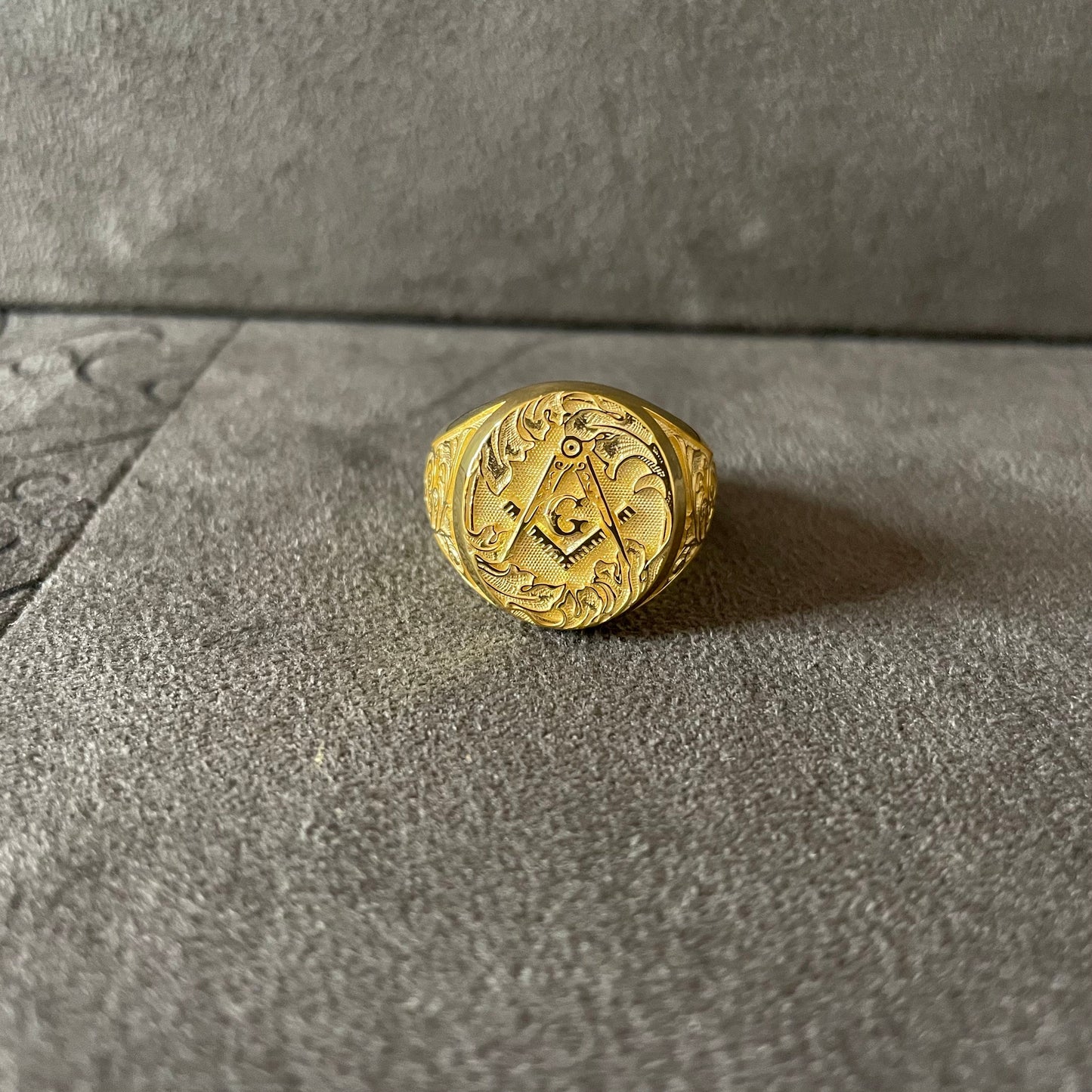 Freemason Ring, 14K Real Gold Masonry Signet Ring, Masonic Ring, Handmade Ring, Men Gold Ring, Gift Ideas, Graduation Gift