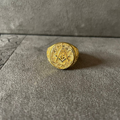 Freemason Ring, 14K Real Gold Masonry Signet Ring, Masonic Ring, Handmade Ring, Men Gold Ring, Gift Ideas, Graduation Gift