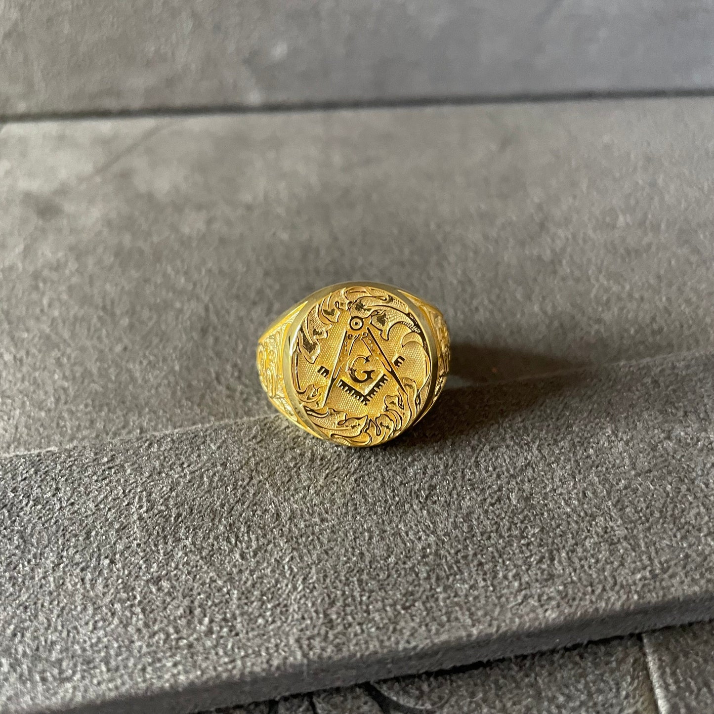 Freemason Ring, 14K Real Gold Masonry Signet Ring, Masonic Ring, Handmade Ring, Men Gold Ring, Gift Ideas, Graduation Gift