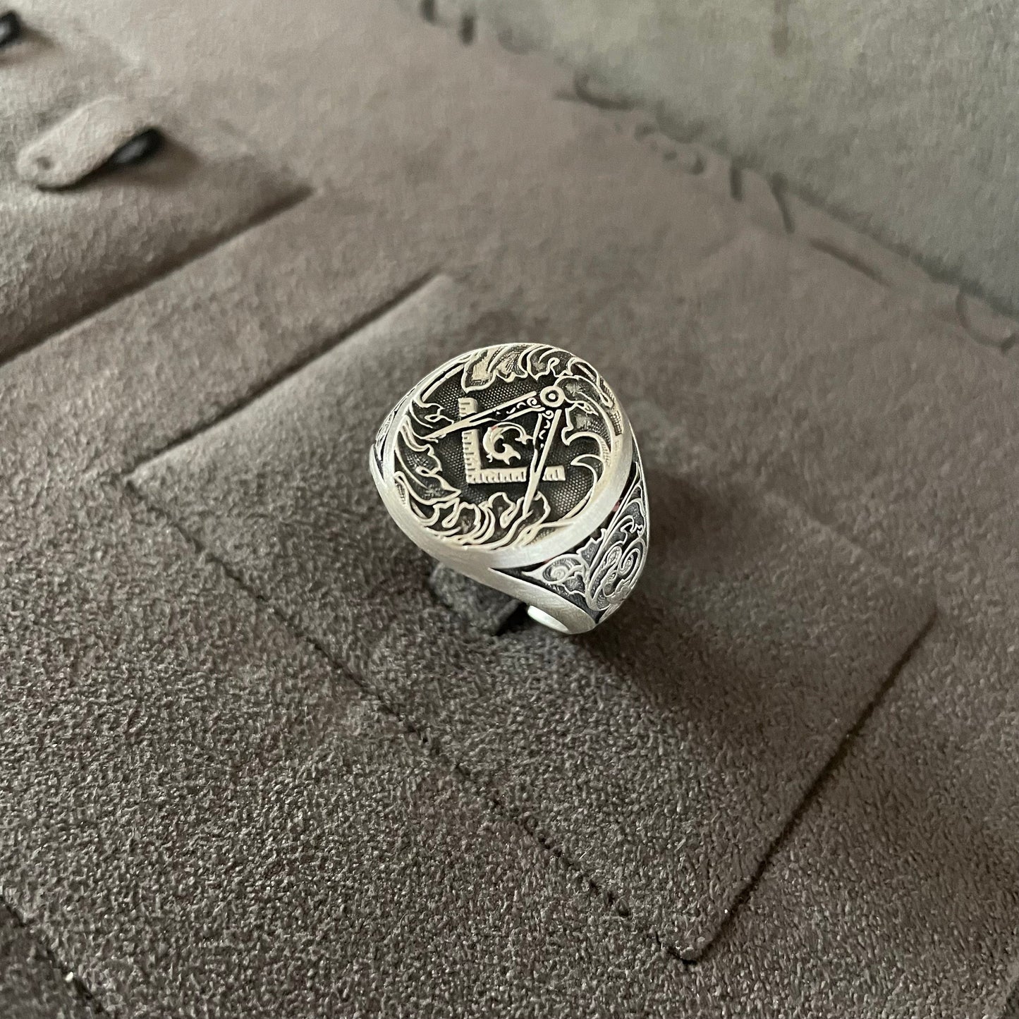 Freemason Ring, Sterling Silver Masonry Signet Ring, Masonic Ring, Handmade Ring, Men Silver Ring, Oxidized Jewelry, Gift Ideas