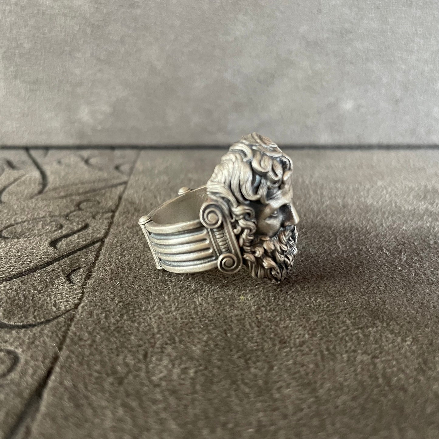 God Zeus Ring, Sterling Silver Zeus Charm, Ancient Greek Mythology, Mythical Zeus King of The Gods, Unique Art Piece, Birthday Present