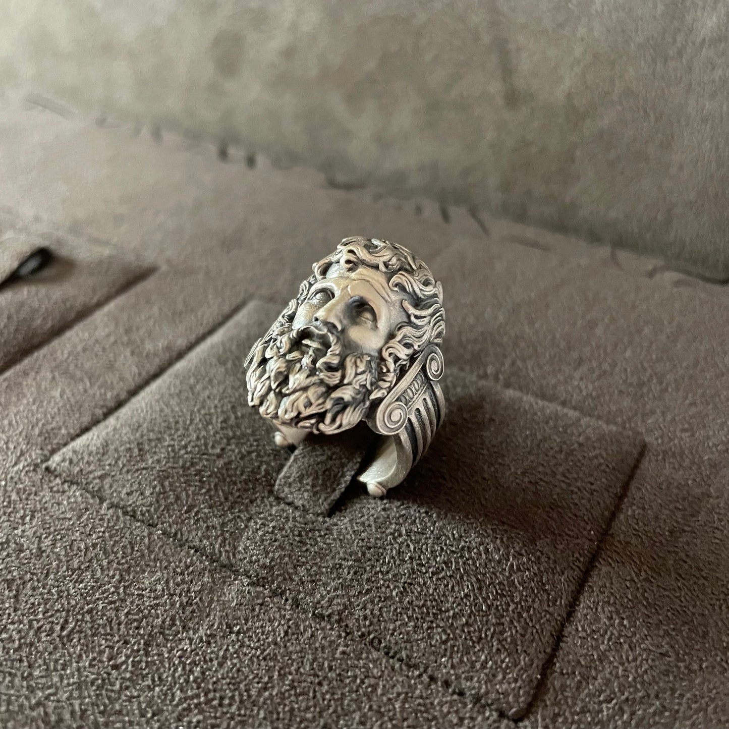 God Zeus Ring, Sterling Silver Zeus Charm, Ancient Greek Mythology, Mythical Zeus King of The Gods, Unique Art Piece, Birthday Present