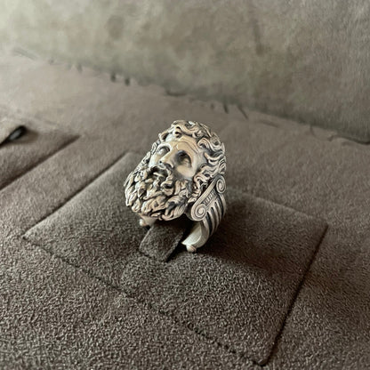 God Zeus Ring, Sterling Silver Zeus Charm, Ancient Greek Mythology, Mythical Zeus King of The Gods, Unique Art Piece, Birthday Present