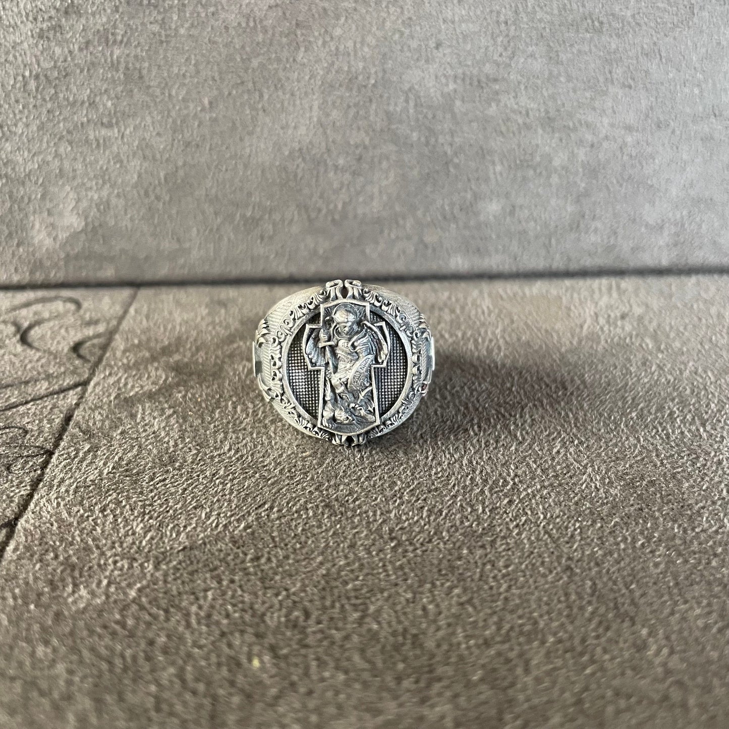 Guardian Of Church St Michael Ring, Sterling Silver Archangel Ring, Religious Jewelry, Signet Ring,  Catholic Jewelry Guardian Angel Gift