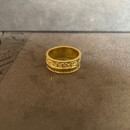 Last Supper Ring, 14K Real Gold Wedding Band Cross Ring, The 12 Apostles of Christ Gift, Christian Jewelry, Gifts for Boyfriend