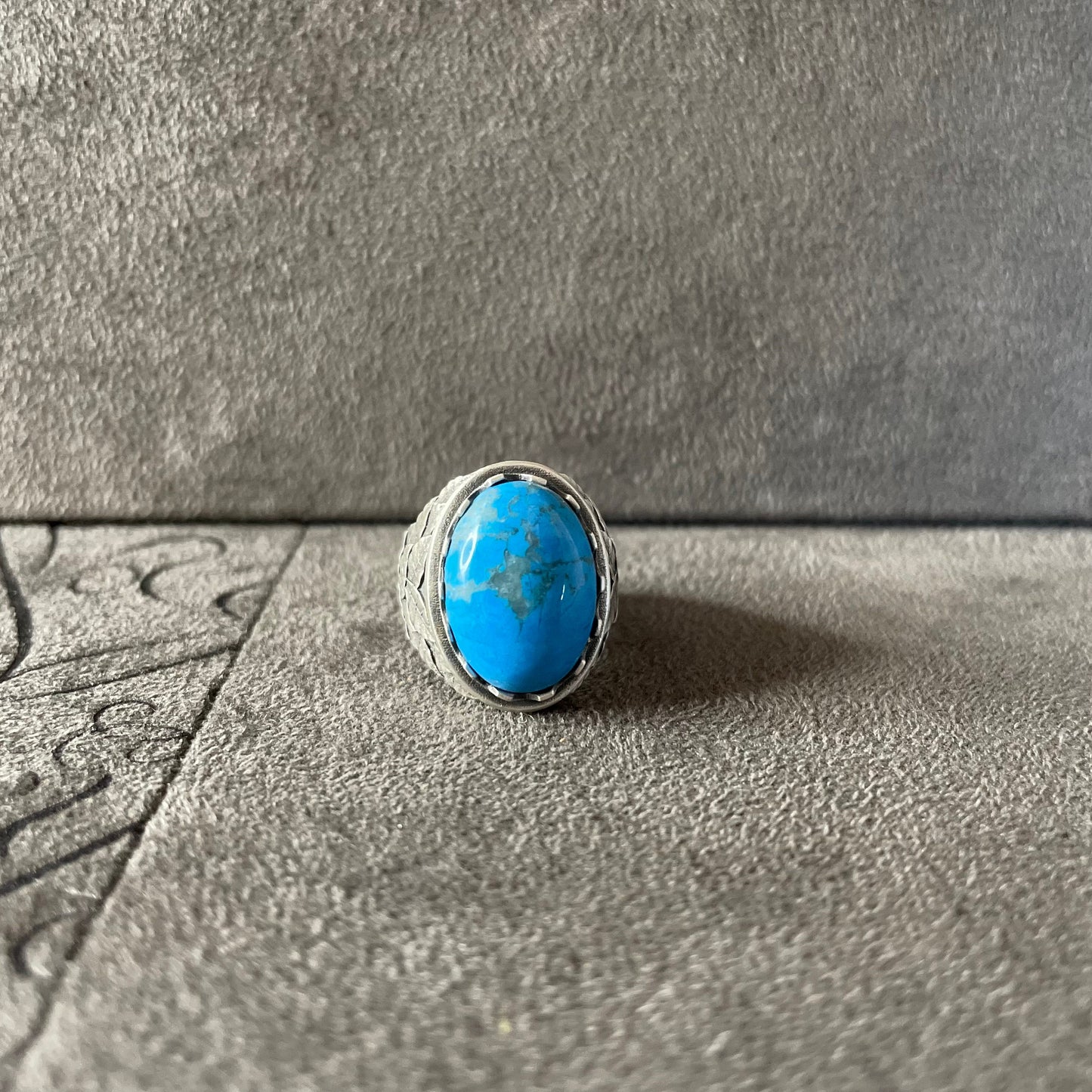 Leaves Gemstone Ring, Sterling Silver Turquoise Lapis Lazuli Ring, Jewelry for Men,  Exclusive Design Statement Ring, Gift For Dad