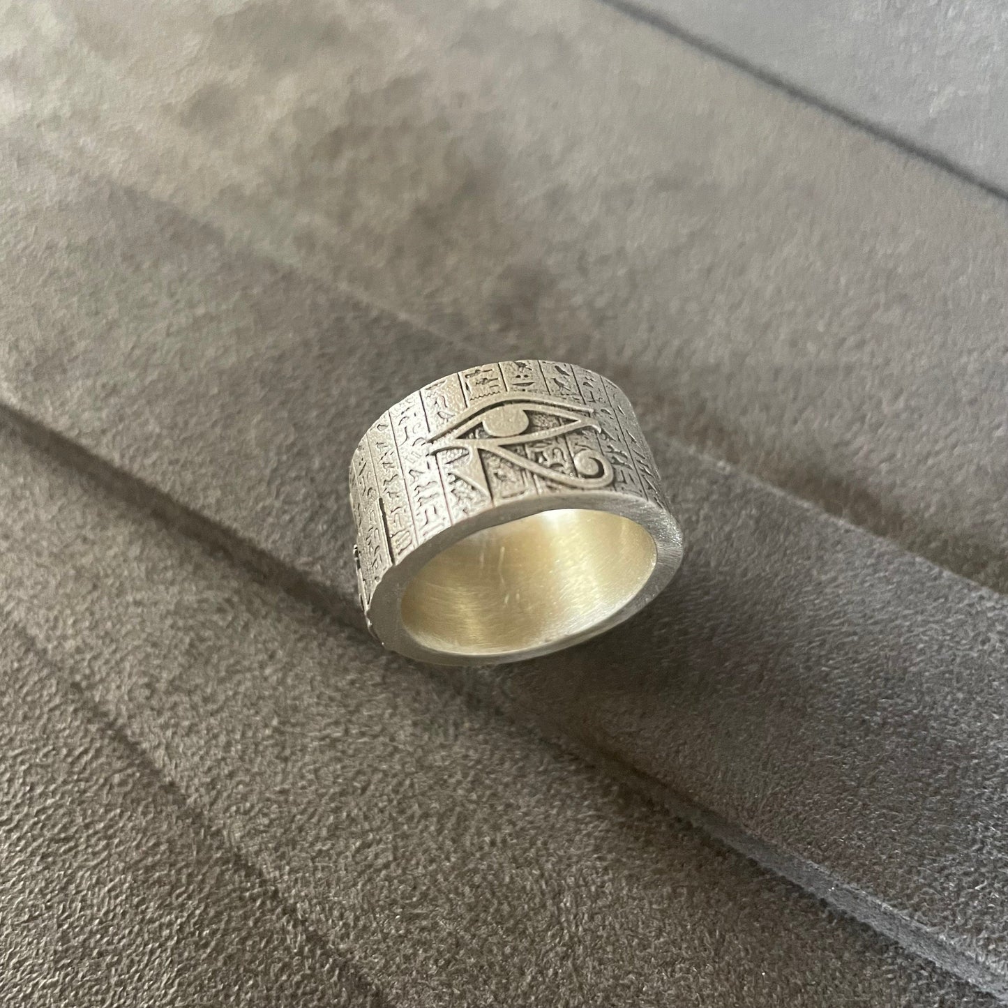 Left Eye Of Horus Ring, Sterling Silver Egyptian Mythology Symbolism,  Cool Promise Ring, Wadjet Eye Ring, Mythology Gift, Hieoglyphics Gift