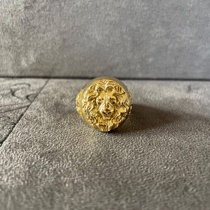 Lion Head Ring, 14K Real Gold Lion Ring, Fleur De Lis Ring, Leo Zodiac Ring, Fidget Ring Men, Personalized Gift, Handmade Jewelry