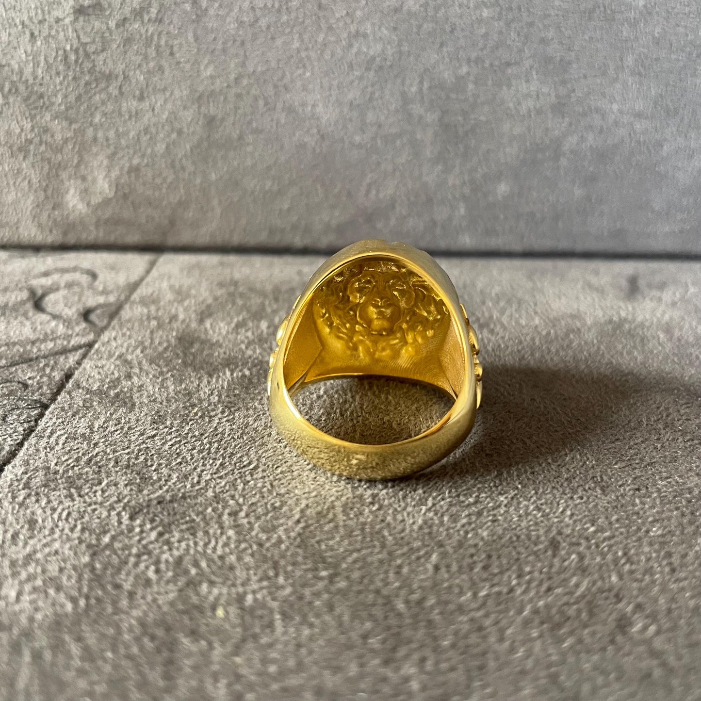 Lion Head Ring, 14K Real Gold Lion Ring, Fleur De Lis Ring, Leo Zodiac Ring, Fidget Ring Men, Personalized Gift, Handmade Jewelry