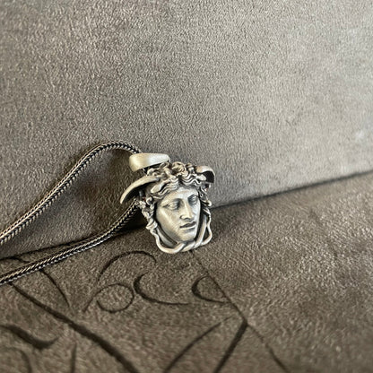 Medusa Pendant, Sterling Silver Gorgon Medusa Necklace, Ancient Greek Mytholog Gift, Elegant Gift For Best Friend, Men Gift