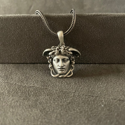 Medusa Pendant, Sterling Silver Gorgon Medusa Necklace, Ancient Greek Mytholog Gift, Elegant Gift For Best Friend, Men Gift