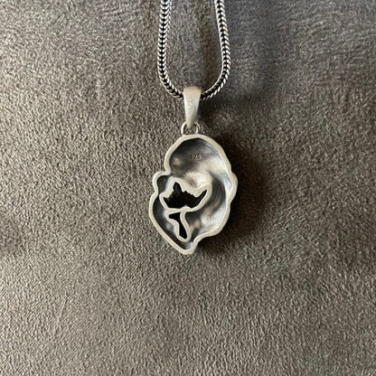 Mother with Child Pendant, 925 Sterling Silver Mom and Baby Necklace Necklace, Unique Jewelry, Birthing Necklace, Baby Shower Gift