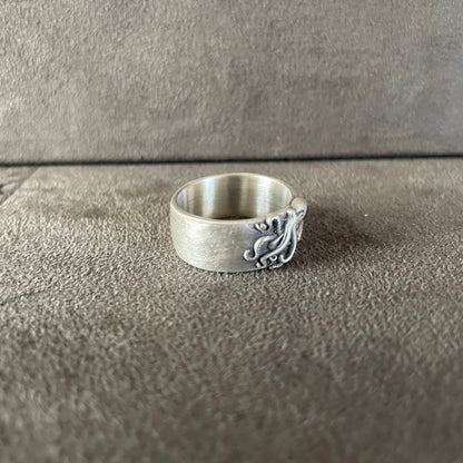 Octopus Band Ring, Sterling Silver Kraken  Cool Ring, Animal Lover Gift, Wedding Jewelry Simple Silver, Fantasy Men Ring, Ocean Inspired