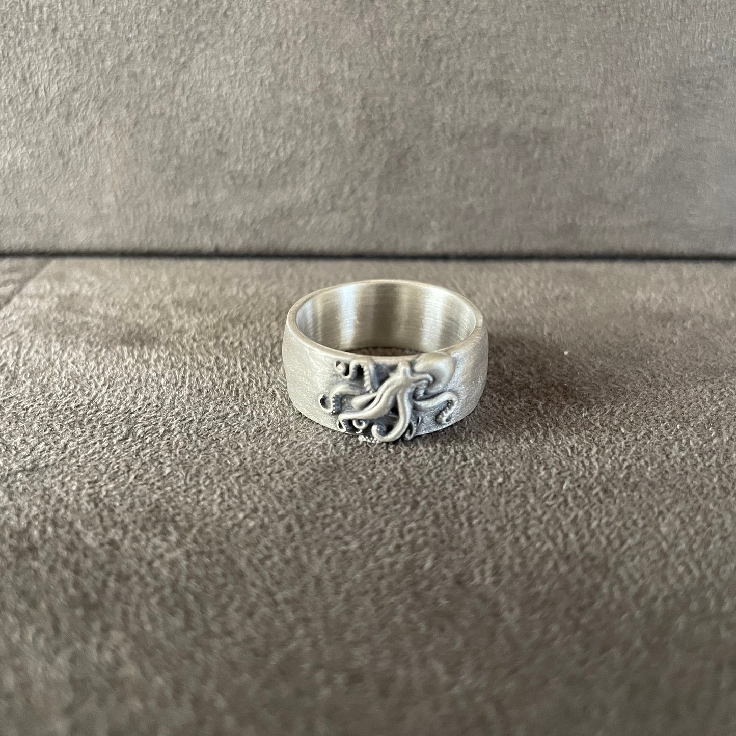 Octopus Band Ring, Sterling Silver Kraken  Cool Ring, Animal Lover Gift, Wedding Jewelry Simple Silver, Fantasy Men Ring, Ocean Inspired