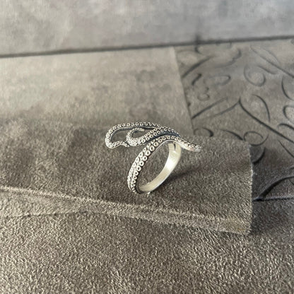 Octopus Tentacle Ring, Sterling Silver Octopus Kraken, Personalized Gift for Him, Long Distance Relationship Gift For Boyfriend