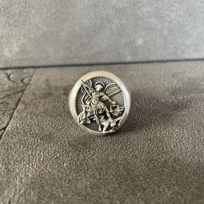 Saint Michael  Ring, Sterling Silver Archangel St. Michael Ring, Patron Saint of Law Enforcement, Christian Ring For Family, Catholic Gifts