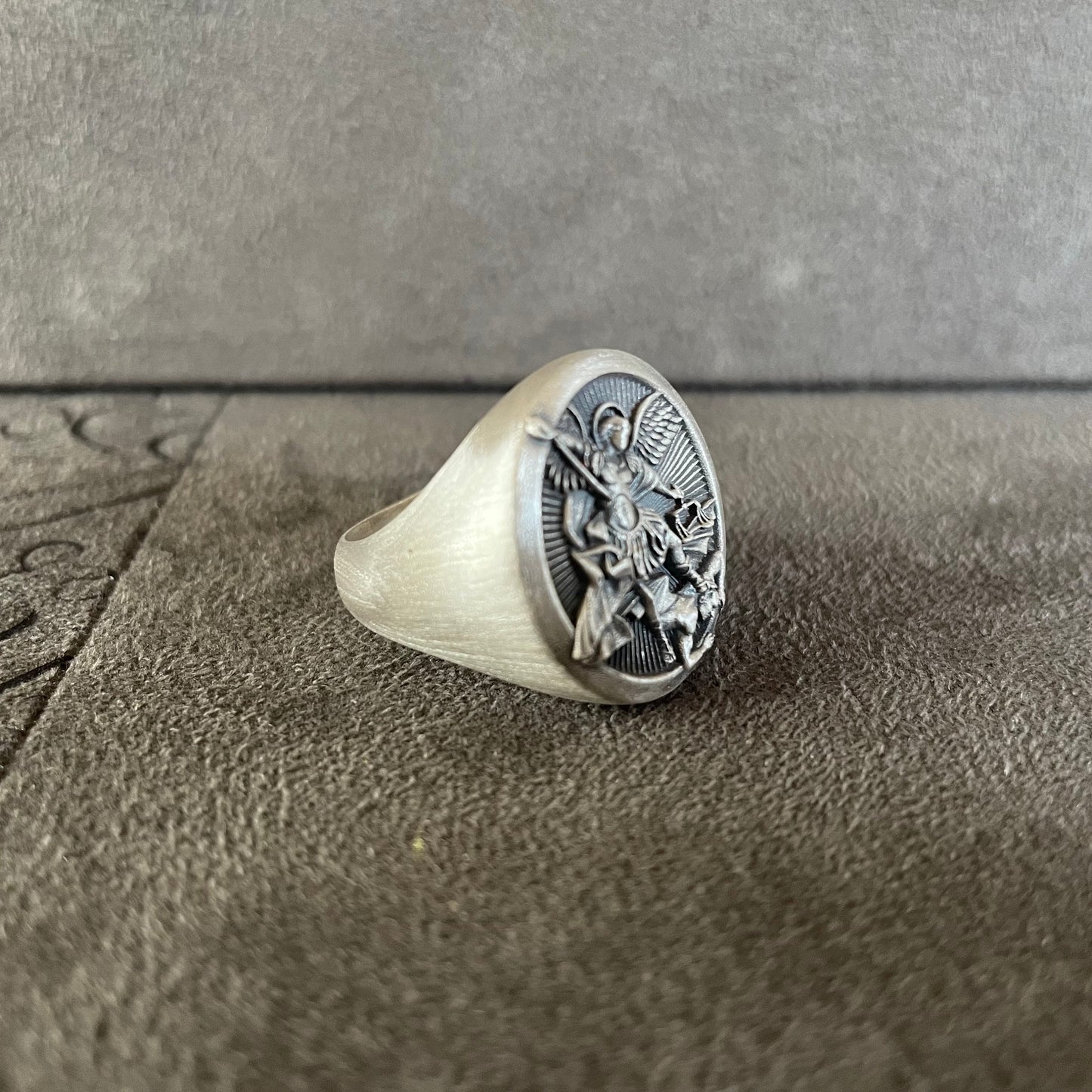 Saint Michael  Ring, Sterling Silver Archangel St. Michael Ring, Patron Saint of Law Enforcement, Christian Ring For Family, Catholic Gifts