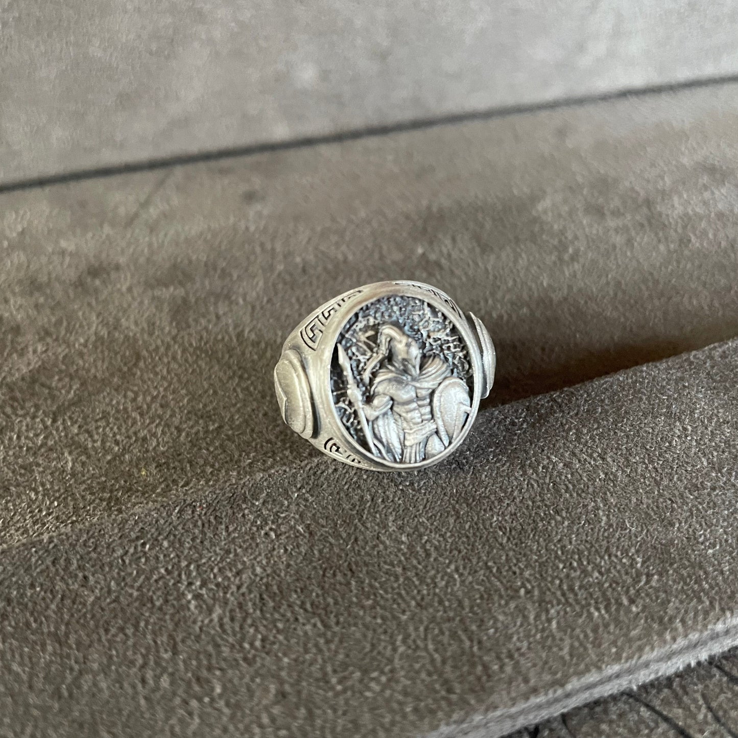 Spartan Ring, Sterling Silver Spartan Soldier Men Ring, Greek Spartan Men Ring, Leonidas Ring, Spartan Shield, Helmet Accessory