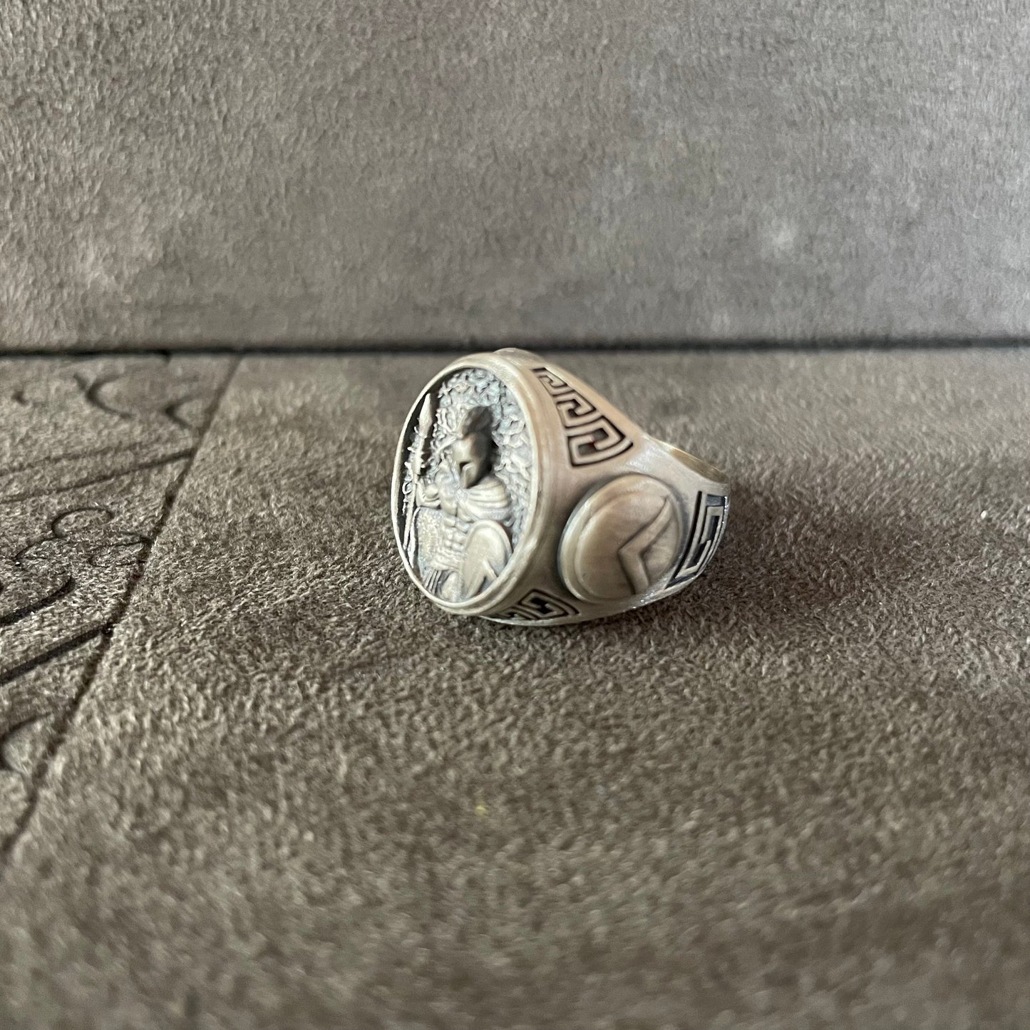 Spartan Ring, Sterling Silver Spartan Soldier Men Ring, Greek Spartan Men Ring, Leonidas Ring, Spartan Shield, Helmet Accessory