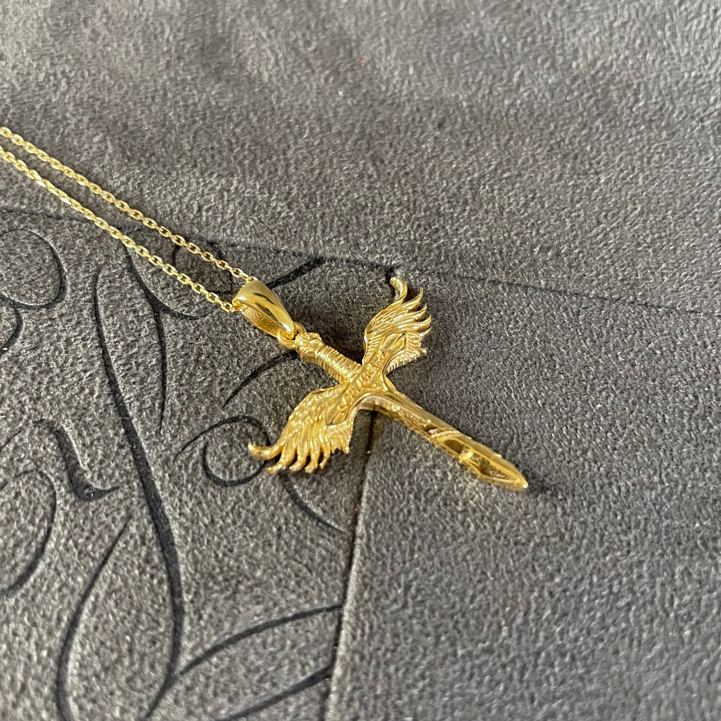 St. Michael Sword Pendant, 14K Real Gold Sword of Commander of The God Saint Michael Necklace, The Archangel, Patron Saint Pendant