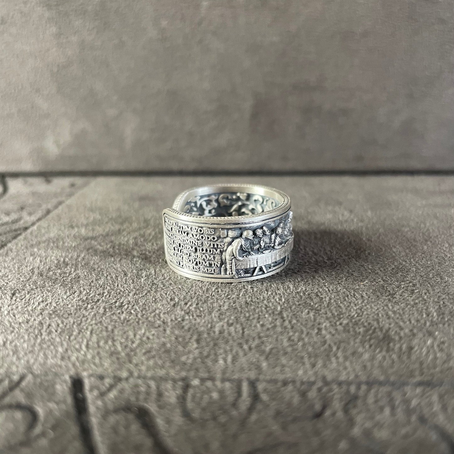 The Last Supper Ring, Sterling Silver Jesus and His Apostes Christian Ring, Renaissance Men Ring, Christian Jewelry, Religious Gift