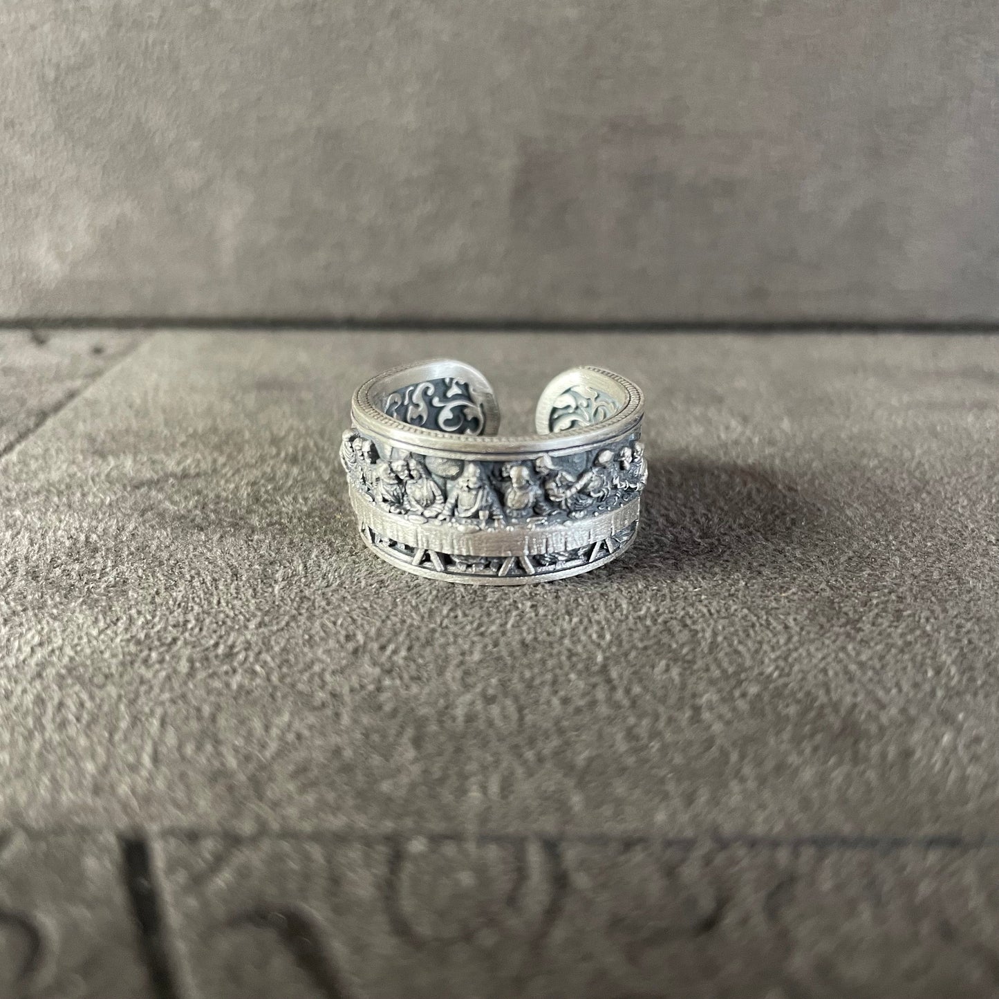 The Last Supper Ring, Sterling Silver Jesus and His Apostes Christian Ring, Renaissance Men Ring, Christian Jewelry, Religious Gift