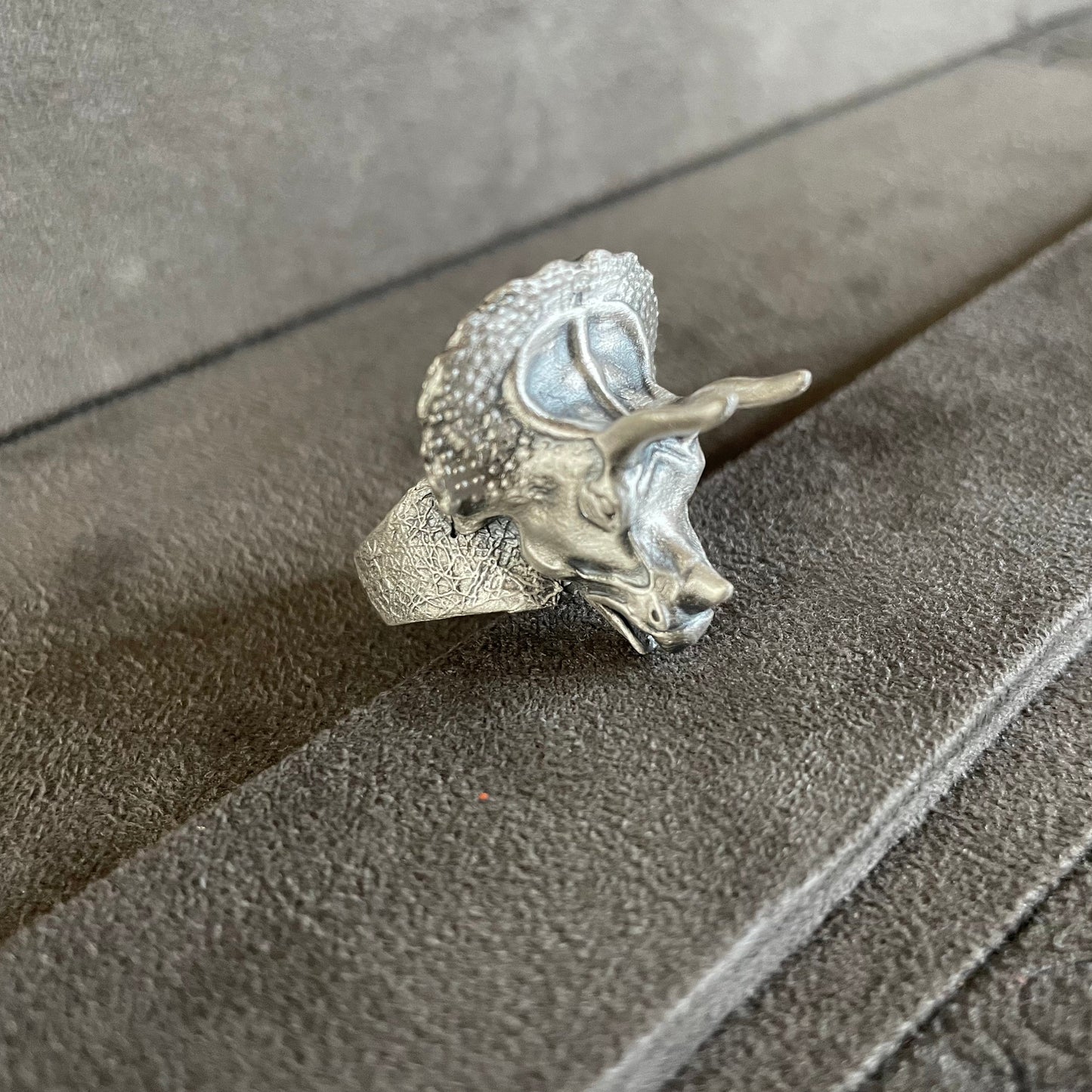 Triceratops Dinosaur Ring, Sterling Silver 3D Dinosaur Ring, Jurassic Ring, 3D Dinosaur Head Ring, Gothic Punk Mens Ring, Wild Animal Ring