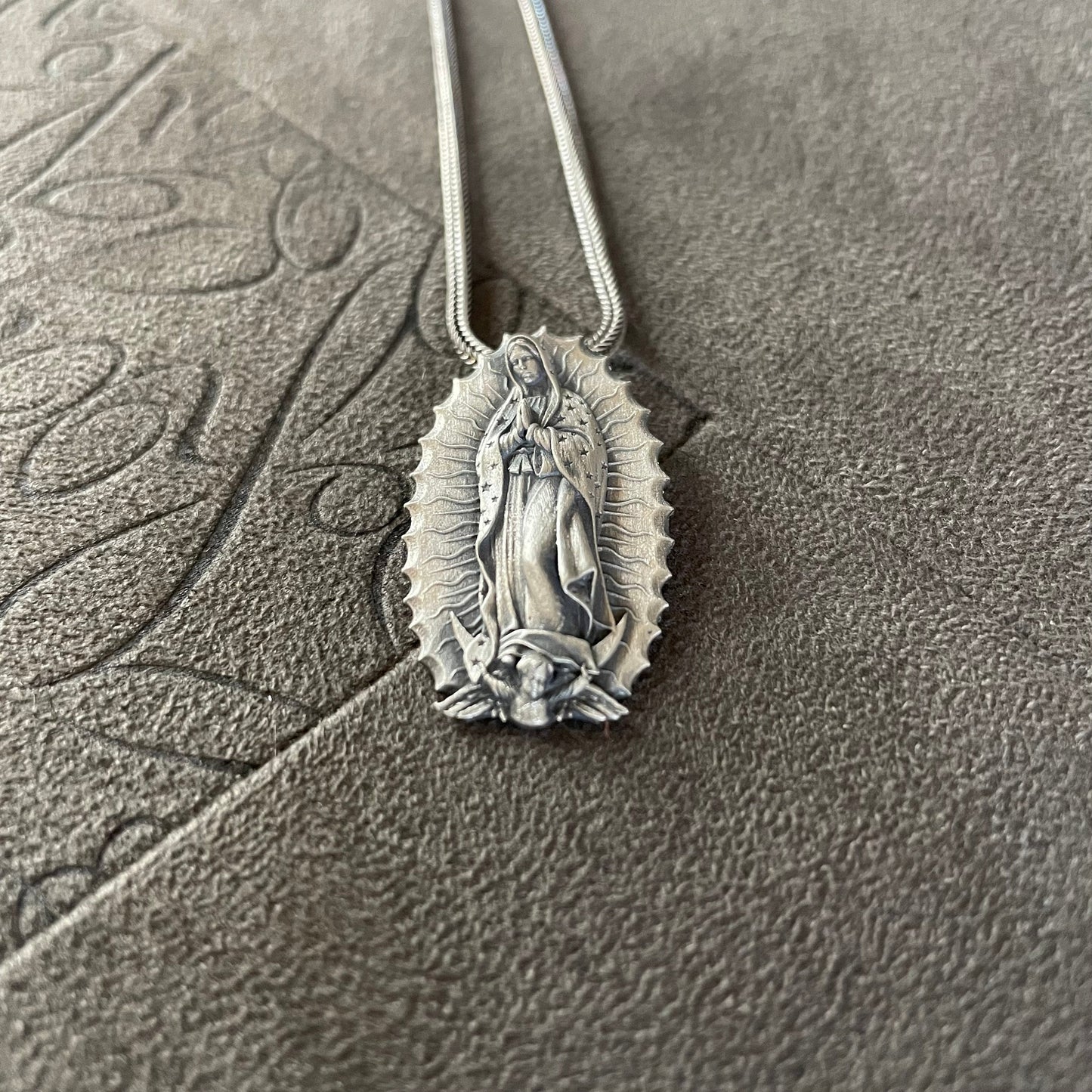 Virgin Mary Guadalupe Pendant, Sterling Silver Holy Mother Necklace, Our of Guadalupe Jewelry, Christian Gifts, Baptism Gift Girl