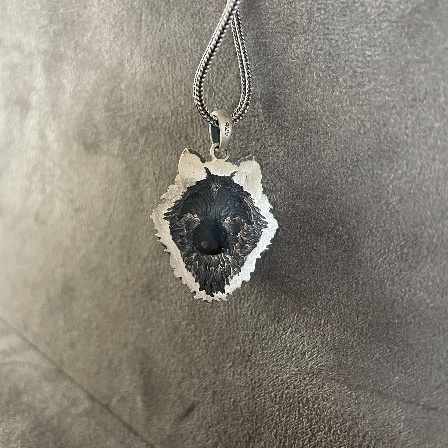 Wild Wolf Pendant, Sterling Silver Nodric Wolf Mens Necklace, Wolf Head Relief Pendant, Best Friend Gift, Animal lover Gift