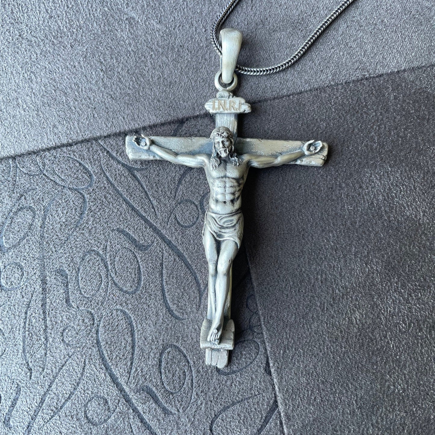 Crucifix Pendant Sterling Silver Jesus Cross Necklace