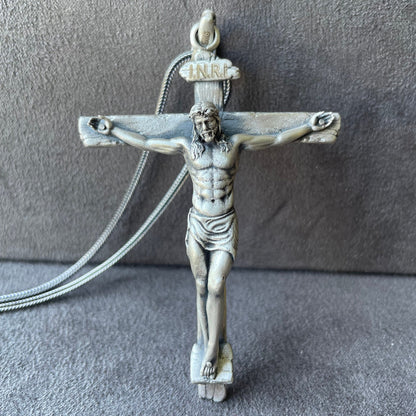 Crucifix Pendant Sterling Silver Jesus Cross Necklace