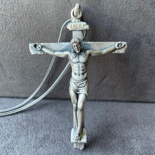 Crucifix Pendant Sterling Silver Jesus Cross Necklace