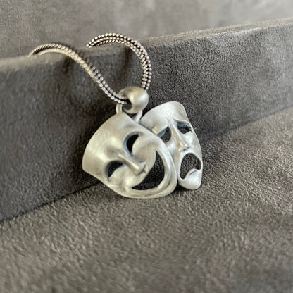 Comedy and Tragedy Mask Necklace