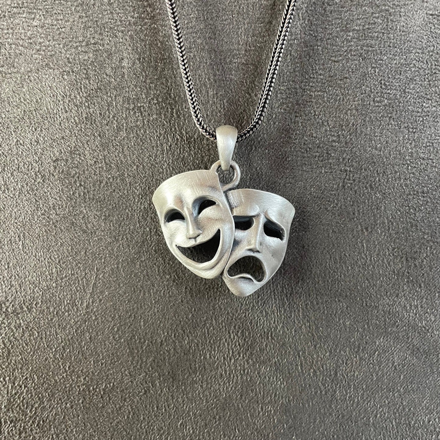 Comedy and Tragedy Mask Necklace