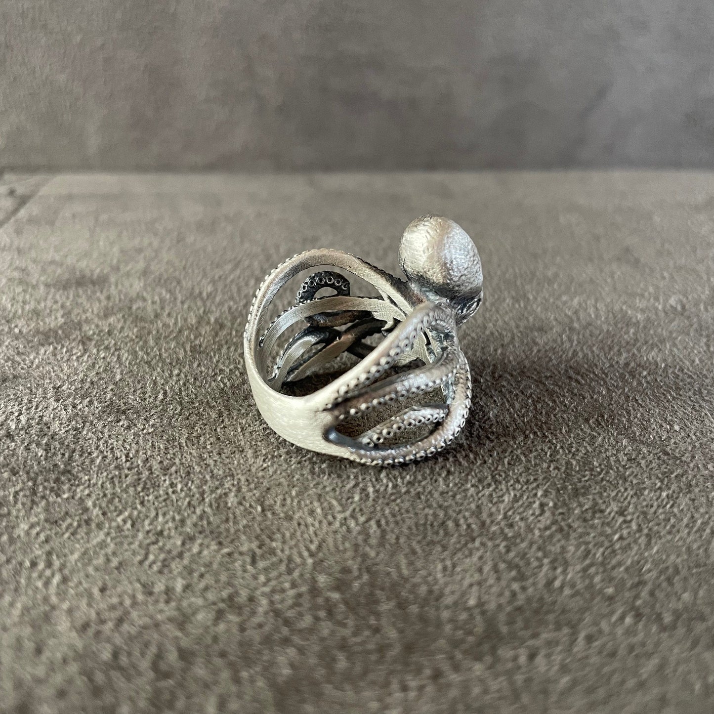 Octopus Ring, Sterling Silver Ocean Kraken Ring, Sea Animal Jewelry, Pinky Ring, Gift For Boyfriend, Handmade Engraved Gift