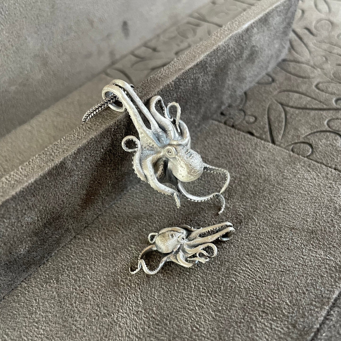 Octopus Kraken Pendant, Sterling Silver Ocean Inspired Necklace, Gothic Jewelry, Sea Animal, Memorial Gift, 50th Birthday