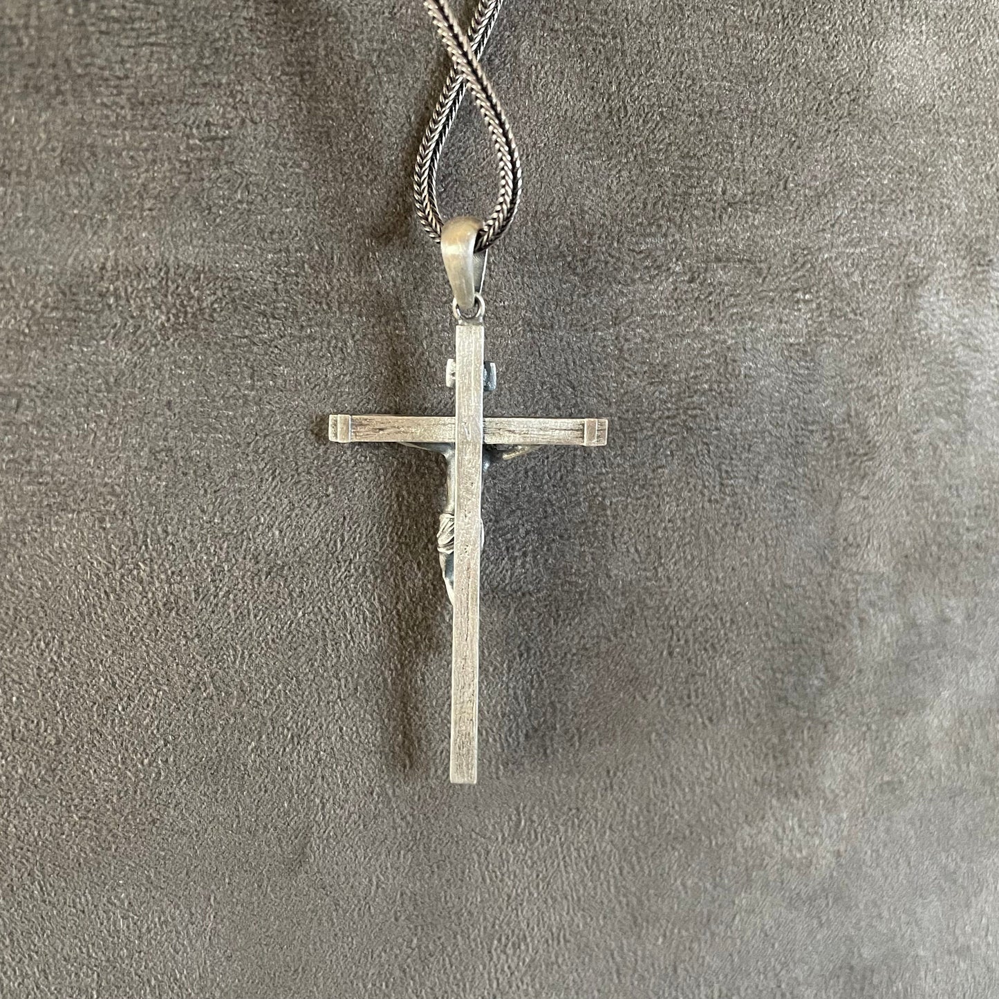 Jesus Cross Pendant, Sterling Silver Crucifixion of Jesus Cross Necklace, Christian Jewelry, Engraved Jewelry, Faith Over Fear, Christian