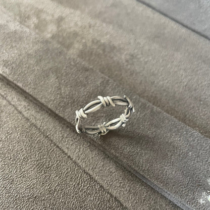 Double Barbed Wire Ring, Sterling Silver Trendy Jewelry, Band Ring,  Bridesmaid Gifts, Girlfriend Gift Ideas, Women Jewelry, Sister Gift