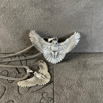 Owl Pendant, Sterling Silver Open Wings Owl  Necklace, Delicate Necklace, Beautiful Anniversary Gifts for Him, Unique Gift, Bestfriend Gift